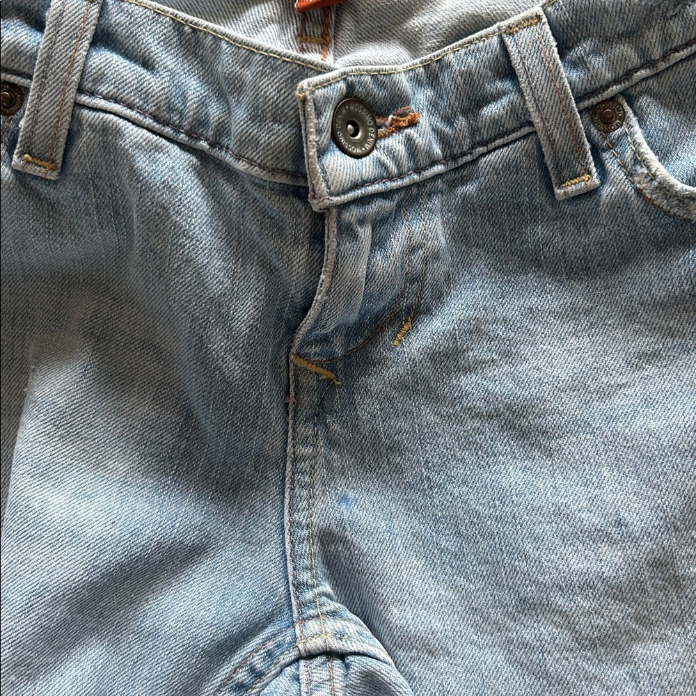 Massimo, low rise, flare, vintage, Y2K trendy, cotton light blue jeans, size 5‌ - Picture 13 of 13